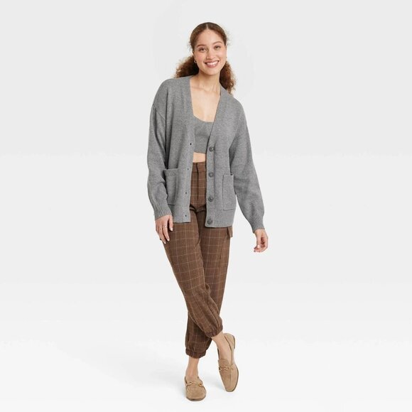 Small - Womens Boyfriend Cardigan - A New Day - Gray - Picture 3 of 8